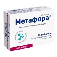 Метафора 1000мг №60 таблетки (Метформин)